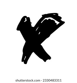 X symbol doodle hand drawing marker style
