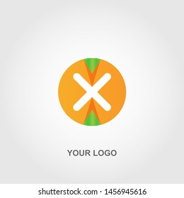 x symbol logo. gradation color template design vector