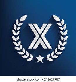 X symbol on blue background,clean vector