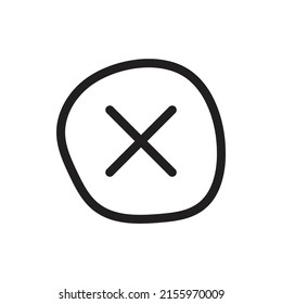 x symbol vector for website icon presentation