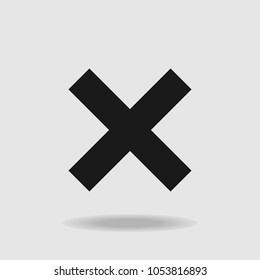 X symbol. Wrong symbol. Exit symbol. Cancel symbol. Vector
