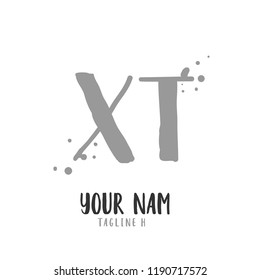 X T Handwritten logo template