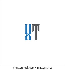 X T letter logo abstract design on white color background. xt monogram