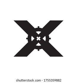 X target letter logo design concept