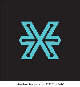 X Tech Connect Logo Vector Image