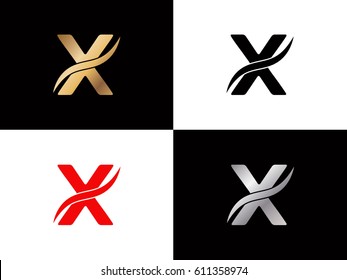 X text Automotive logo,Crests logo,Vector logo template