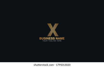 X  Text based finger print alphabet vector logo design
