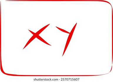 x times y math symbols in doodle style
