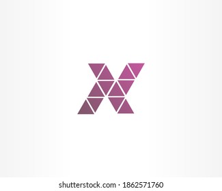 X and triangle geometric vector logo design template