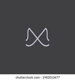 X type logo design in line concept