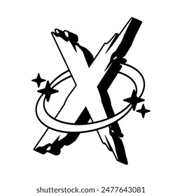 X Typography V110 Patch Streetwear, Urban, Luxury, Modern Design Patch Commercial Use