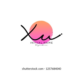 X U Signature initial logo template vector