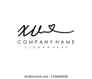 X V Initial handwriting logo vector