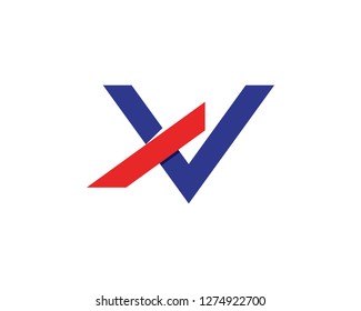 X V letter business icon template