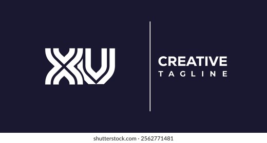 X and V logo design. XV abstract Letters Logo Monogram. This logo design is the process of creating a visual symbol that represents a brand, company, or individual.