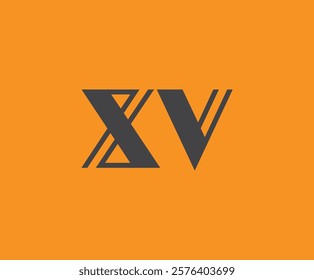 X and V logo design. XV abstract Letters Logo Monogram. This logo design is the process of creating a visual symbol that represents a brand, company, or individual.