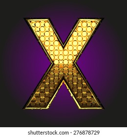 x vector golden letter