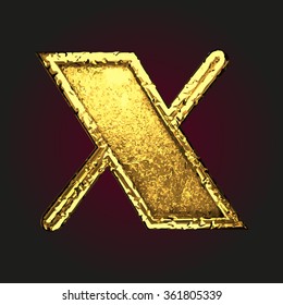 x vector golden letter