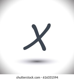 X Vector Icon On White Background