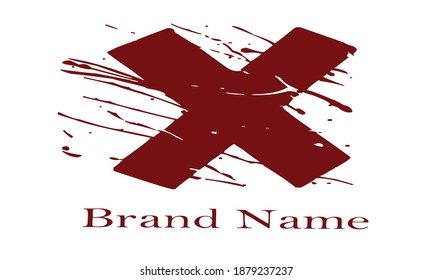 Logo vectorial X para cualquier marca de color marrón