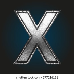 x vector metal letter