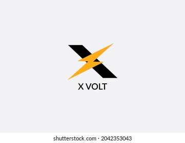 X volt Abstract X letter modern initial Tech logo design 