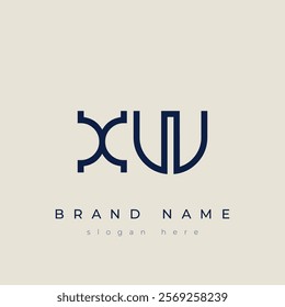 X and W logo design. XW abstract Letters Logo Monogram. This logo design is the process of creating a visual symbol that represents a brand, company, or individual.