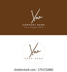  X W XW Initial Letter Handschrift und Signature Logo.	