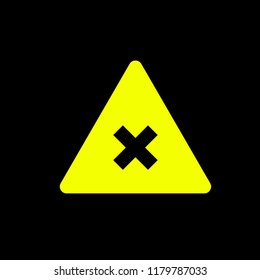 x warn sign icon concept.