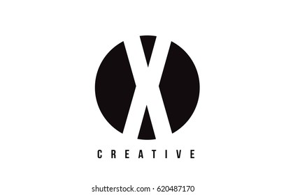 X White Letter Logo Design with Circle Background Vector Illustration Template.