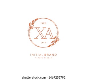 X A XA Beauty vector initial logo, handwriting logo of initial signature, wedding, fashion, jewerly, boutique, floral and botanical with creative template for any company or business.