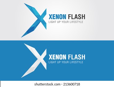 X Xenon icon symbol from an alphabet letter X. Creative design.