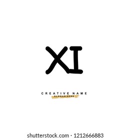X I XI Initial abstract logo concept vector