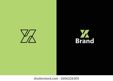 X or XZ or YY Monogram Logo Design with two background. 