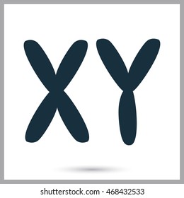 X And Y Chromosome Icon On The Background