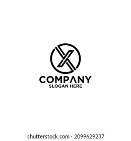 X or Y circle Shape Letter logo Design