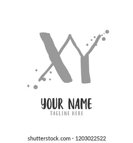 X Y Handwritten logo template