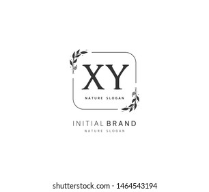 X Y XY Beauty vector initial logo, handwriting logo of initial signature, wedding, fashion, jewerly, boutique, floral and botanical with creative template for any company or business.