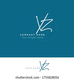  X Z XZ Initial letter handwriting and signature logo.	