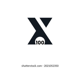 X100, 100X Initial letter logo