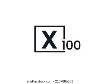 X100, 100X Initial letter logo