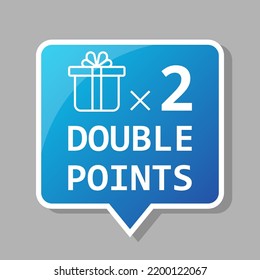 X2, Double Reward Points Vector Symbol On Gift Box Icon