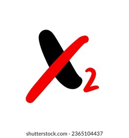 X2 vector monogram of brand or company name.