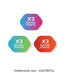 X3 Reward Points - Product Label, sticker,banner.