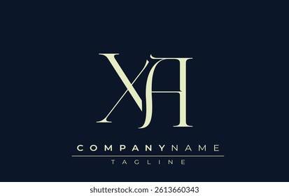 XA abstract Logo. Elegantly Designed Minimalist Monogram Logo with Stylish Lettering. Sophisticated and sleek minimalist monogram showcasing unique lettering design.