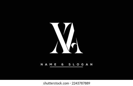 Monograma del logotipo de las letras abstractas XA, AX