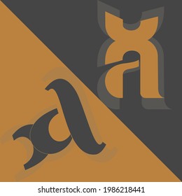 XA or AX logo and icon design