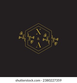 XA elegant wedding initial logo in high quality professional design that will print well across any print media