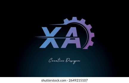 XA Gear Fusion Logo – Industrial Tech-Inspired Letter mark Futuristic Industrial Letter Mark Design for Technology and Engineering Brands.
