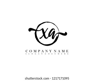 XA initial handwriting logo circle template vector